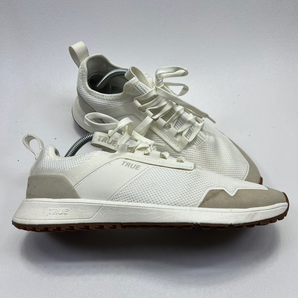 True Linkswear Golf Shoes Mens 10 White Neutral True Knit Four Spikeless